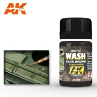 AK Interactive Dark Brown Wash for green Vehicles 35ml 4