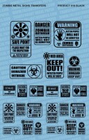 Black Zombie Hazard Signs Decals