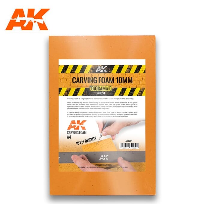 Ak Interactive Ak8094 Carving Foam 10 Mm A4 Size (305 X 228 Mm) - Image 2