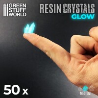 Harzkristalle Türkisblau mittel Glow 2