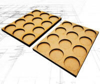 MDF Regimentsbases 25mm 4x3 Skirmish Lines 1