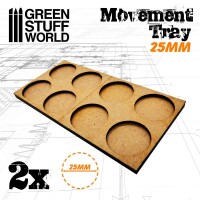 MDF Regimentsbases 25mm 2x2 Skirmish Lines 3