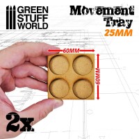 MDF Regimentsbases 25mm 2x2 Skirmish Lines 4