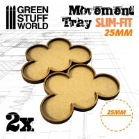 MDF Movement Trays 25mm x5 Slim-Fit Skirmish 2