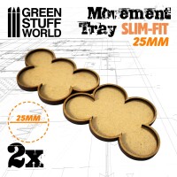 MDF Movement Trays 25mm x5 Slim-Fit Skirmish 3