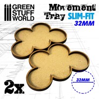 MDF Movement Trays 32mm x5 Slim-Fit Skirmish 2