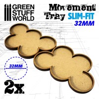 MDF Movement Trays 32mm x5 Slim-Fit Skirmish 3