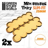 MDF Movement Trays 25mm x10 Slim-Fit Skirmish 2