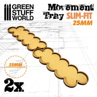 MDF Movement Trays 25mm x10 Slim-Fit Skirmish 3