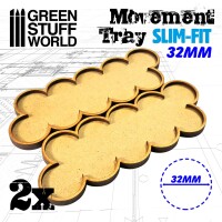 MDF Movement Trays 32mm x10 Slim-Fit Skirmish 2