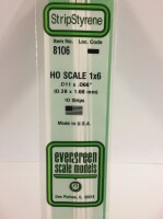Evergreen 8106 Plasticcart HO Scale Strip 0,28x1,68x350mm (1