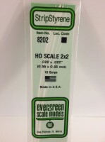 Evergreen 8202 Plasticcart HO Scale Strip 0,56x0,56x350mm (1