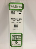 Evergreen 8206 Plasticcart HO Scale Strip 0,56x1,68x350mm...