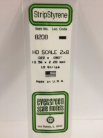 Evergreen 8208 Plasticcart HO Scale Strip 0,56x2,29x350mm...
