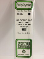 Evergreen 8606 Plasticcart HO Scale Strip 1,68x1,68x350mm...