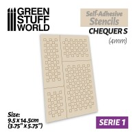 Chequer S 4mm Airbrush Stencil Selbstklebend