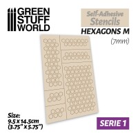Hexagons M 7mm Airbrush Stencil Selbstklebend