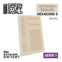 Hexagons S 6mm Airbrush Stencil Selbstklebend