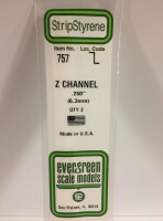 Evergreen 757 Plasticcart Z-Channel 6,3x3,2x350mm (2) 1