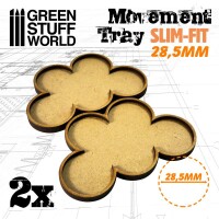 MDF Movement Trays 28,5mm x5 Slim-Fit Skirmish 2