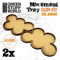 MDF Movement Trays 28,5mm x5 Slim-Fit Skirmish 3