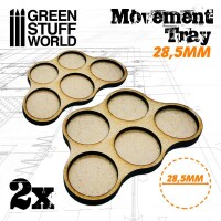 MDF Movement Trays 28,5mm x5 Skirmish 1