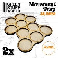 MDF Movement Trays 28,5mm x5 Skirmish 3