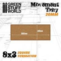 MDF Regimentsbases 20mm 8x3 Square Formation 3