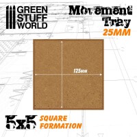 MDF Regimentsbases 25mm 5x5 Square Formation 3