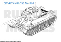 T-34/85 Mid Late Soviet Medium Tank 1/56 28mm 3