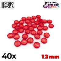 Plastik Edelsteine 12mm Rot (40) 1