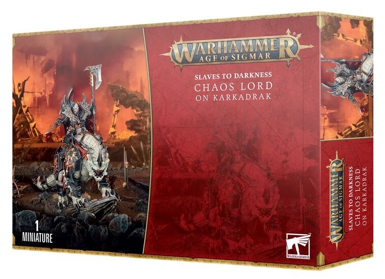 Games Workshop Weiß Figurine Warhammer Aos - Slave To Darkness Seigneur Du Chaos Sur Karkadrak - Bild 2