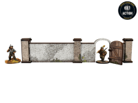 WW2 Normandy Stone Wall w. Gate (high) 28mm 2