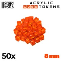 Orange Kubische Spielmarken 8mm (50)