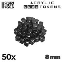 Schwarze Kubische Spielmarken 8mm (50)