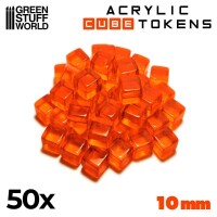 Orange Kubische Spielmarken 10mm (50)