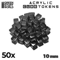 Schwarz Kubische Spielmarken 10mm (50)