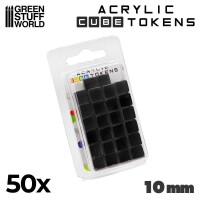 Schwarz Kubische Spielmarken 10mm (50) 2
