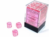 Translucent Pink/White 36x W6 12mm Dice  gallery