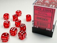 Translucent Red/White 36x W6 12mm Dice S gallery