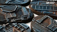 Spaceship Corridor Battle Ready Bases Oval 60x35mm (4) 3
