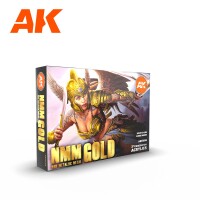 AK Interactive Non Metallic Metal Gold Paint Set