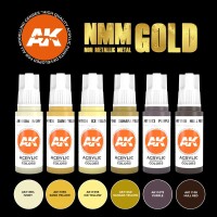 AK Interactive Non Metallic Metal Gold Paint Set 3