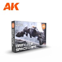 AK Interactive Grey For Spaceships Paint Set