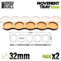 MDF Movement Trays Skirmish AOS 32mm 5x1 2