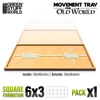 MDF Regimentsbases Old World 180x90mm 6x3 Square Formation 2