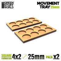 MDF Regimentsbases 25mm 4x2 Skirmish Lines