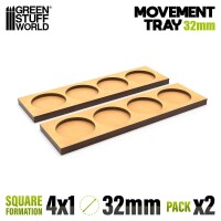 MDF Regimentsbases 32mm 4x1 Skirmish Lines
