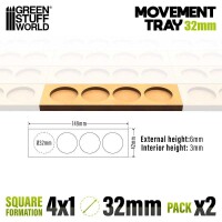 MDF Regimentsbases 32mm 4x1 Skirmish Lines 2