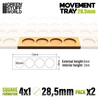MDF Regimentsbases 28.5mm 4x1 Skirmish Lines 2